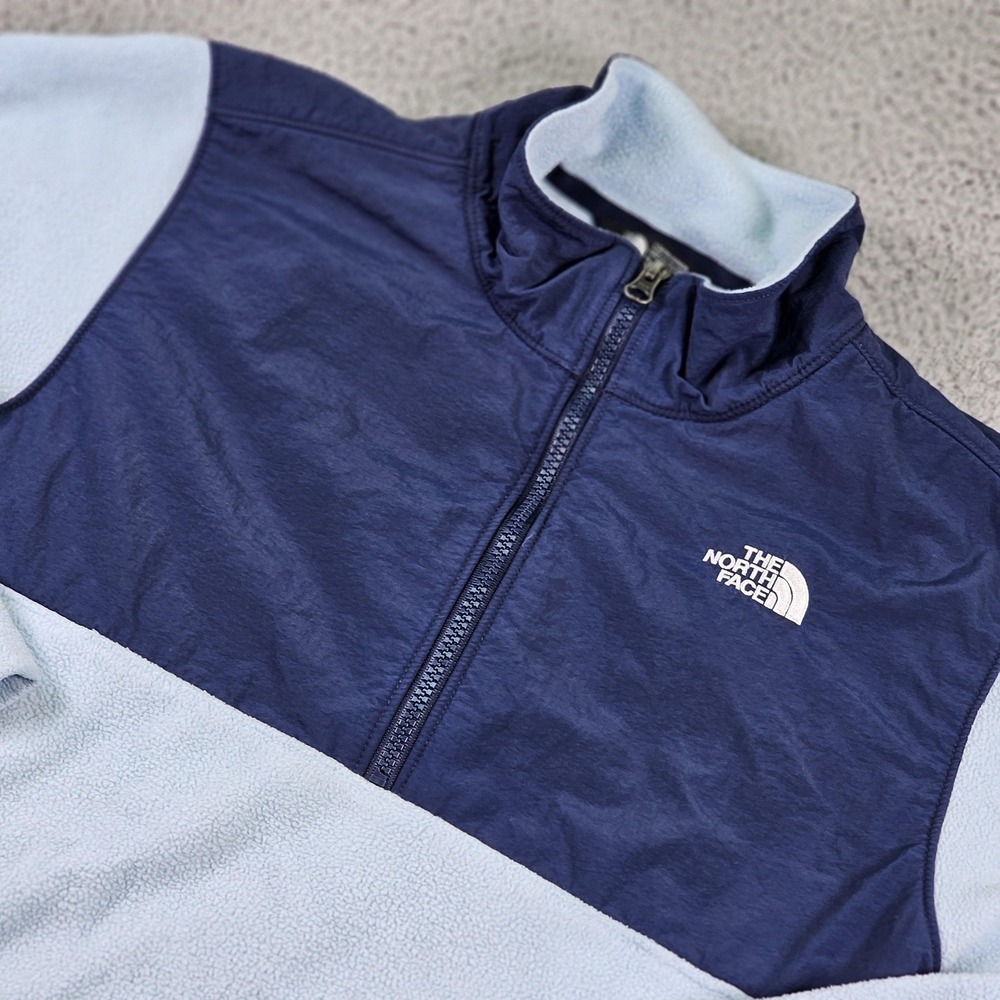 North Face Pullover Youth‎ XL 18/20 Blue Fleece Half Zip Outdoors Jacket Warm